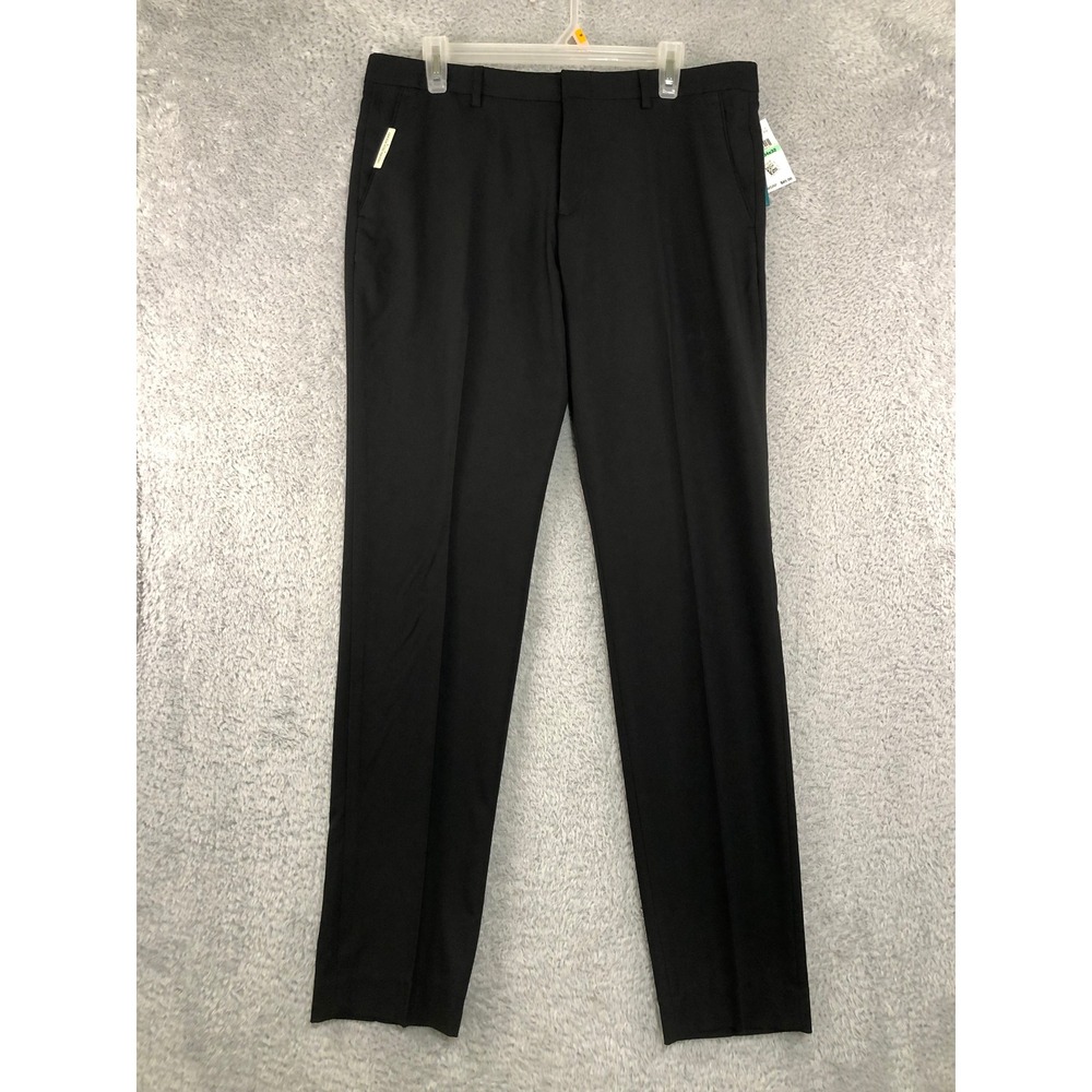 Perry Ellis Pants Men 34x32 Black NWT Portfolio Luxury Performance Slim Stretch